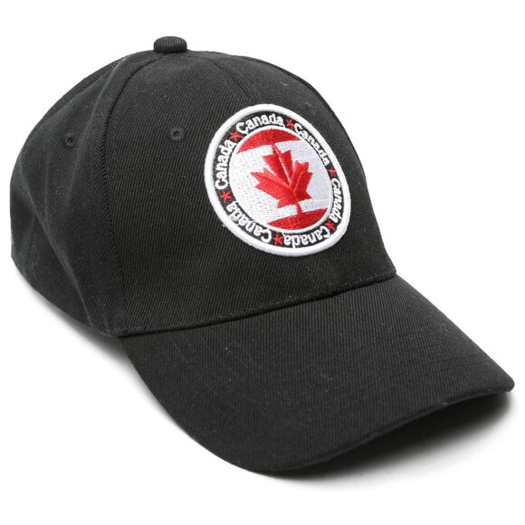 Canada Black Dat Hat Embroidered Baseball Cap Round Flag Casual Velcro Back - Picture 8 of 8